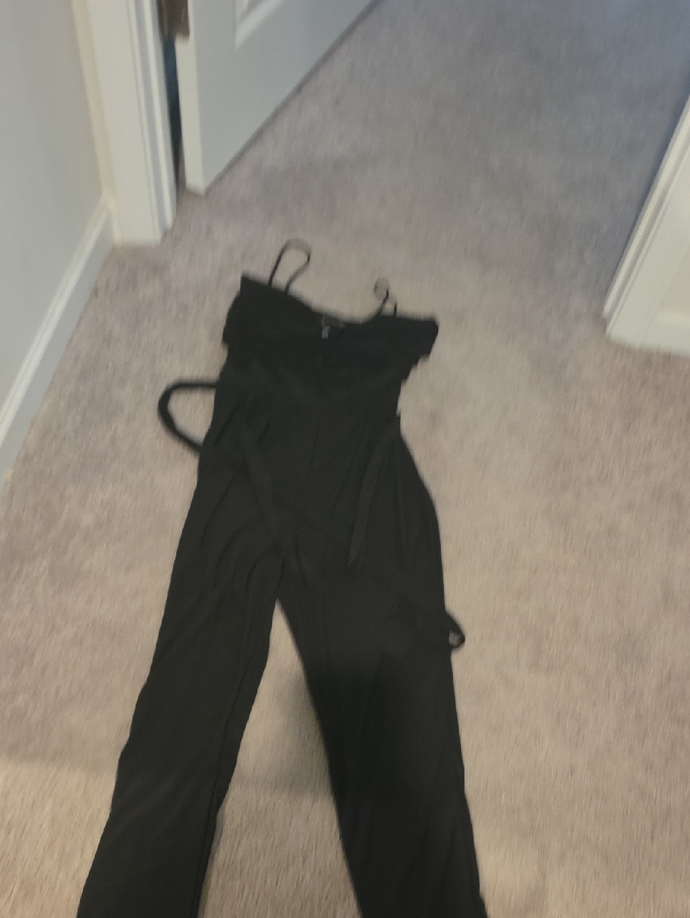 Black Strap Jumpsuit - Classic Women's One-Piece
